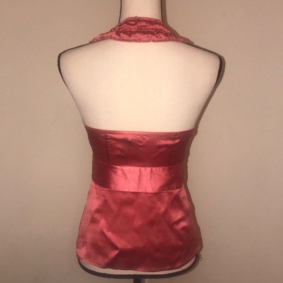 Silky Coral Halter Blouse. Arden B. Size Small - Picture 3 of 3